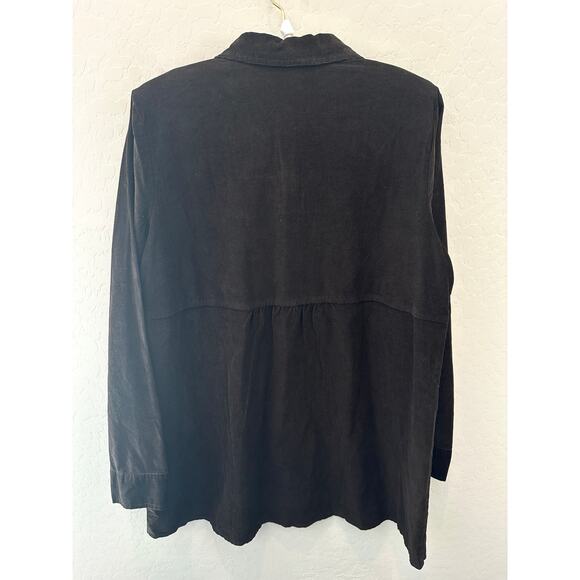 J. JILL | Chocolate Brown Corduroy Button Down Shirt 100% Cotton | Size Medium - Picture 4 of 7